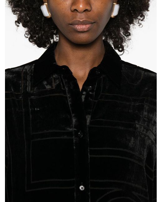 Totême Fluwelen Blouse in het Black