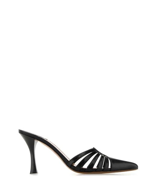Paris Texas Black Leather Nadia Mules