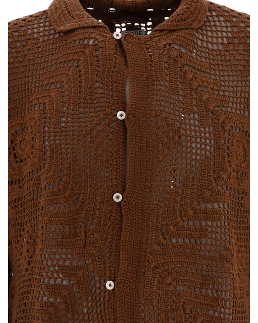 Overdye Crochet Camisa Bode de color Brown