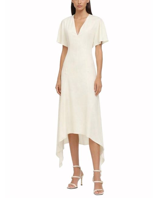Stella McCartney White V-Neck Asymmetric Dress