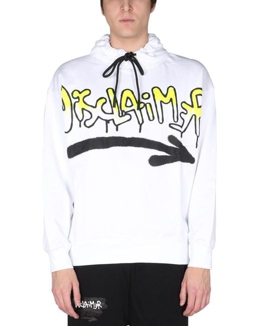 DISCLAIMER White Sweatshirt With Logo Print for men