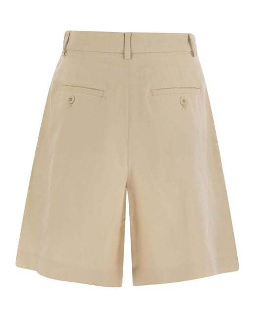Weekend by Maxmara Natural Ecuba Cotton And Linen Bermuda Shorts