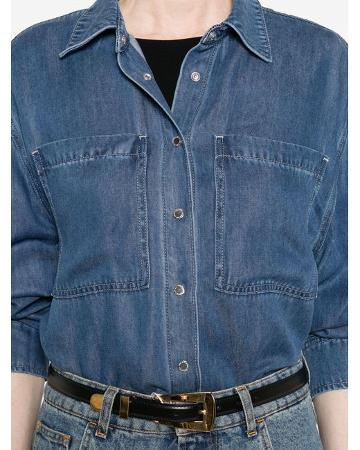Seven7 Blue Denim Cotton Shirt