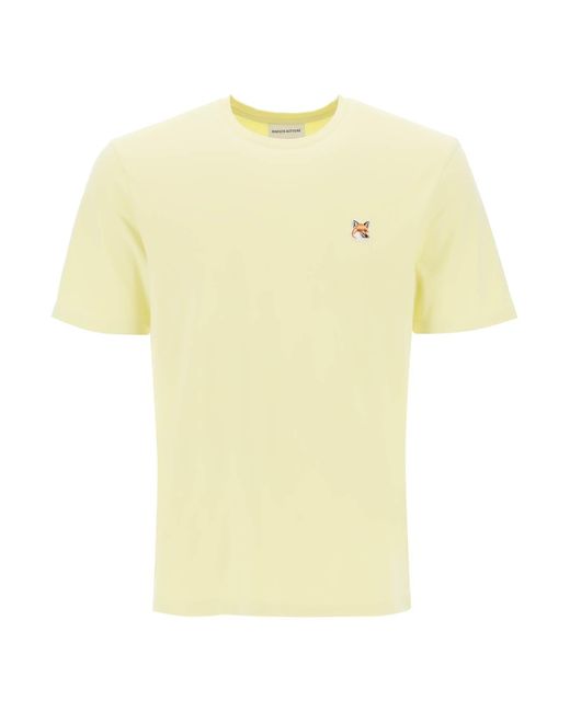 Maison Kitsuné Fox Head T -Shirt in Yellow für Herren