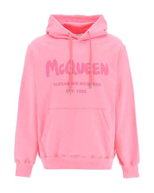 Sweat à capuche Mcqueen Graffiti Alexander McQueen pour homme en coloris Pink