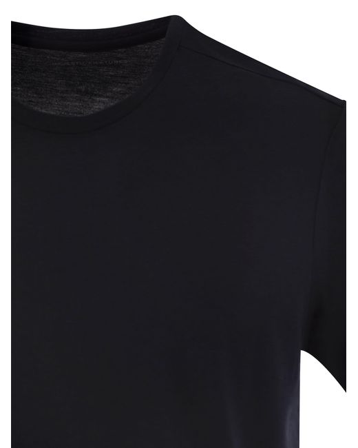 Majestic Majestueuze T -shirt Met Korte Mouwen In Lyocell En Katoen in het Black