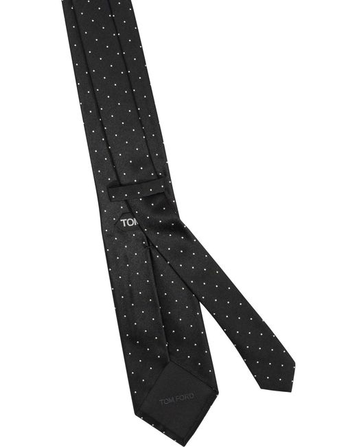Tom Ford White Polka Dot Silk Tie for men