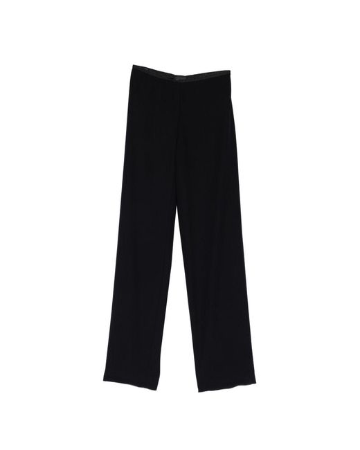 Emporio Armani Black Cady Straight-Leg Trousers