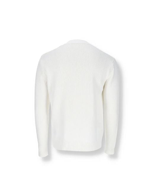Balmain White Round-Neck Knitwear for men