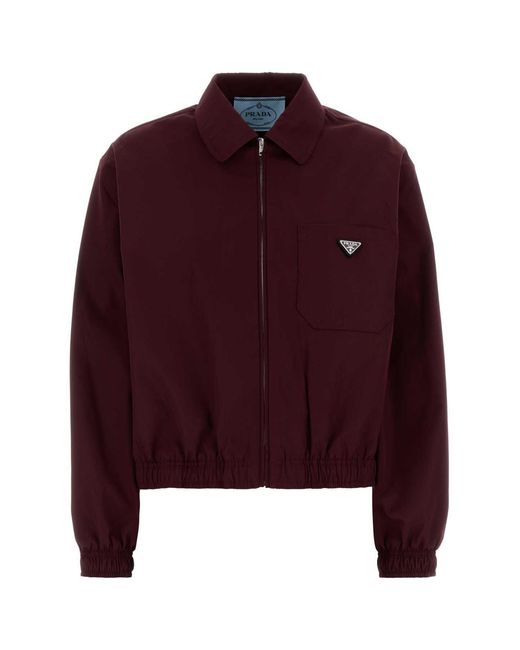 Prada Red Grape Poplin Jacket