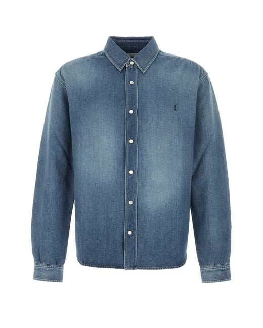 Saint Laurent Blue Denim Shirt for men