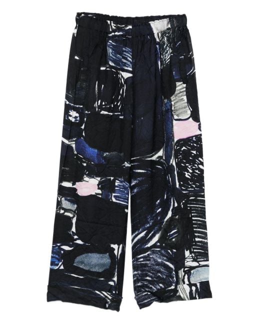 Daniela Gregis Blue Silk Pajama Trousers