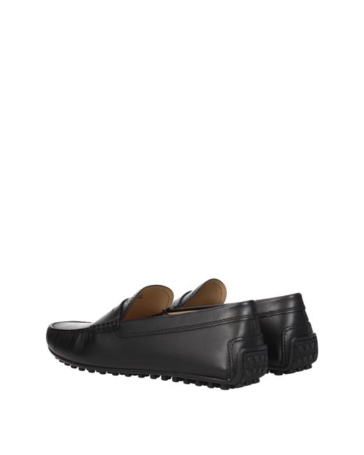 Tod's Black Moccasins Leather