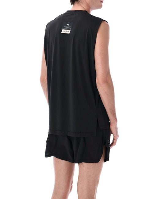 Y-3 Black Mesh Running Tank for men