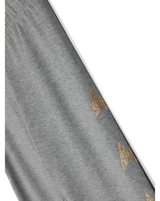 Golden Goose Deluxe Brand Gray Star/ Girl's Leggings/ Glitter Multistar Printed