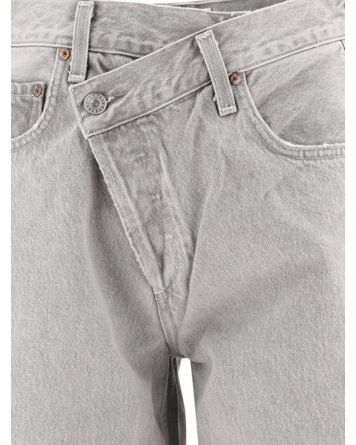 Jeans "croce incrociata" di Agolde in Gray