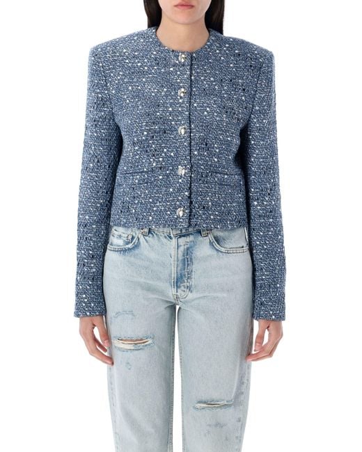 Anine Bing Blue Amber Tweed Jacket