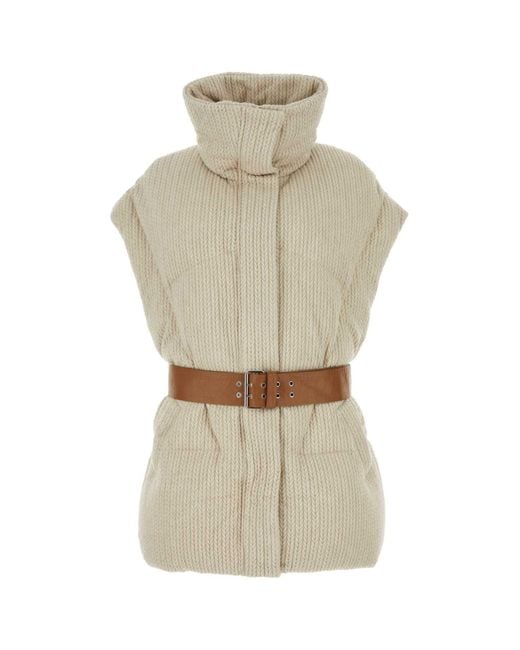 Khrisjoy Natural Sand Knit Sleeveless New Iconic Down Jacket