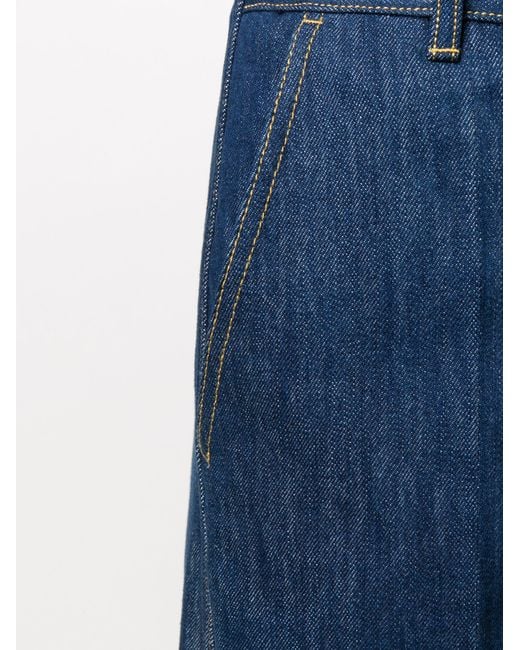 Patou Blue High-rise Cuffed Jeans