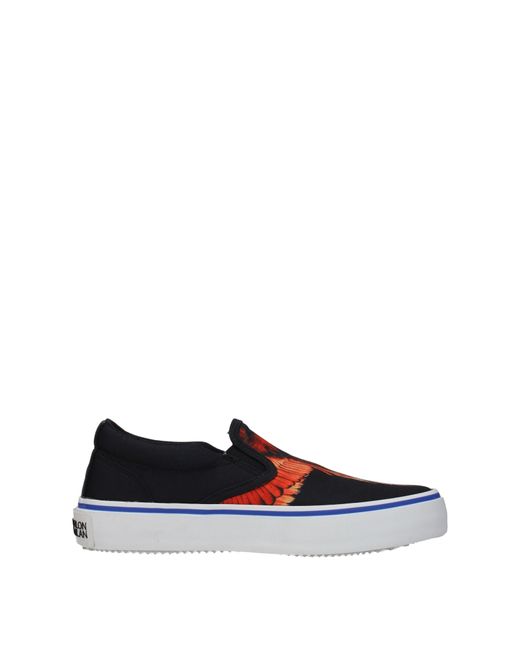 Marcelo Burlon Blue Slip On Icon Wings Uomo Tessuto Nero/Rosso for men