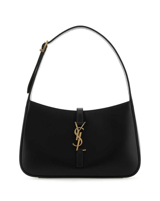 Saint Laurent Black Calf Leather Flap Shoulder Bag