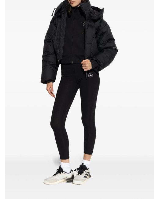 Adidas By Stella McCartney Black Logo-Detail Zip-Up Jacket