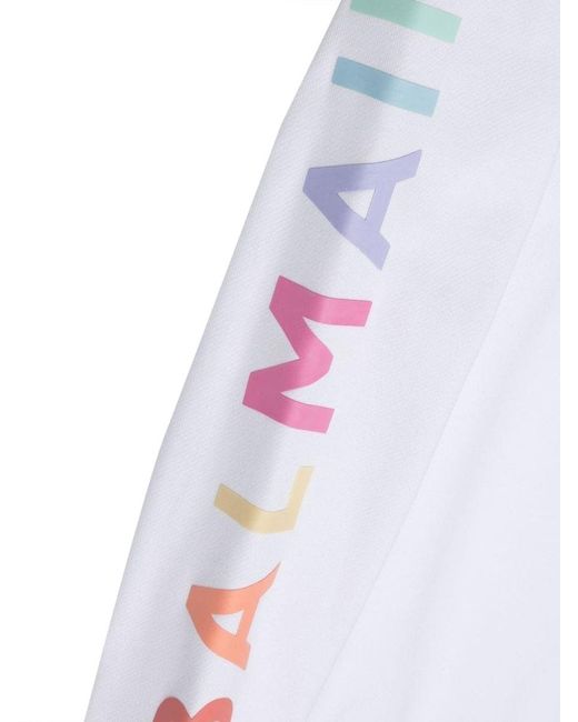 Balmain Sweatshirt Crewneck -logo Op Mouw in het White