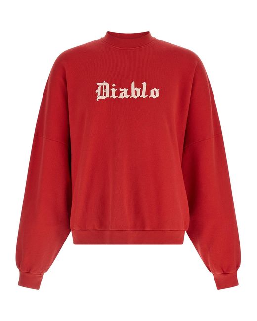 Willy Chavarria Red Diablo Hooligan Sweatshirt for men