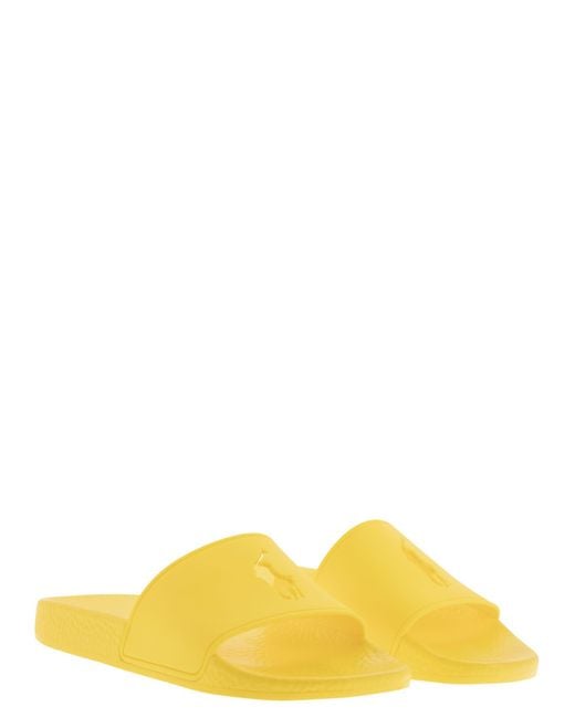 Polo Ralph Lauren Big Pony Slippers in het Yellow