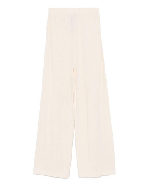 Emporio Armani White Wide-Leg Trousers
