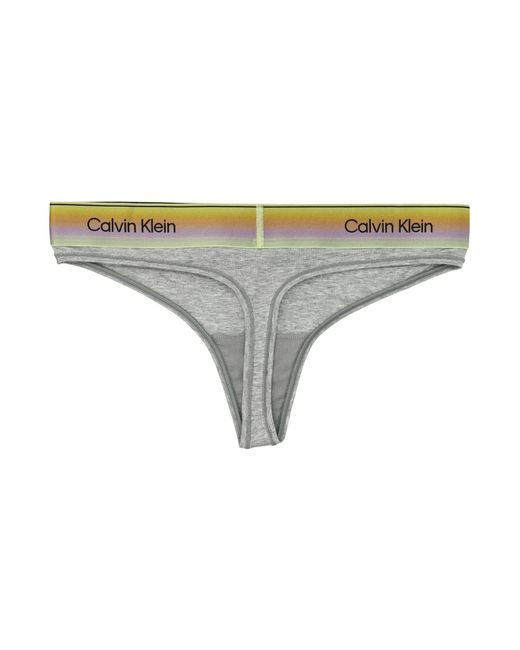 Calvin Klein Natural Logo Band Thong Cotton Underwear