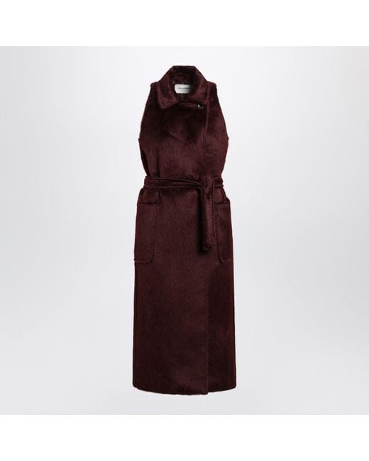 Max Mara Purple Cherry Colored Sleeveless Coat