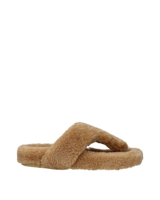 Loewe Brown Slippers And Clogs Fur