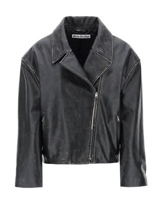 Acne Black "Vintage Lederjacke mit verzweifeltem Effekt