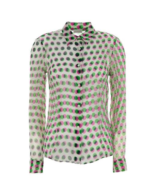 Dries Van Noten Multicolor Printed Chiffon Cloudy Shirt