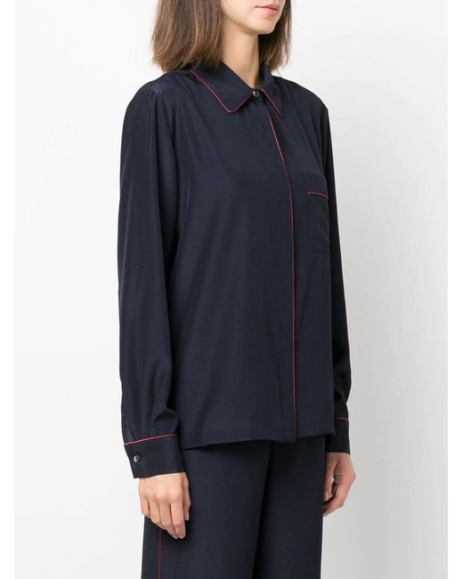 P.A.R.O.S.H. Button-Up Blouse in het Blue