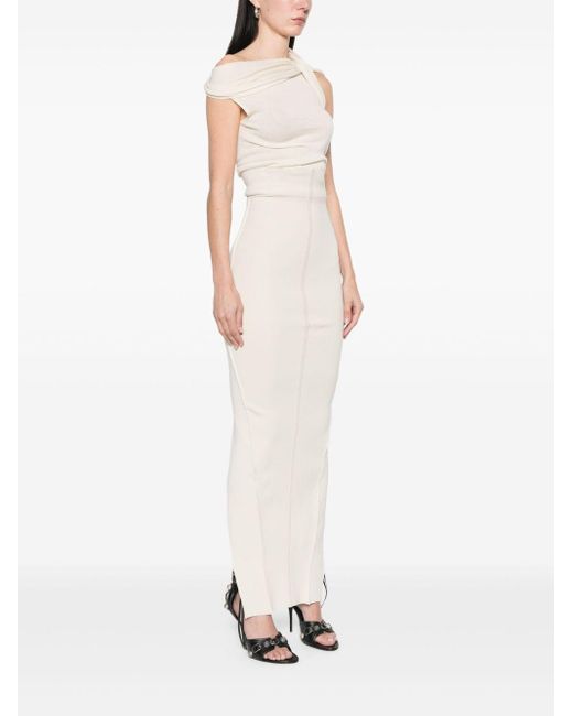 Rick Owens White Pillar Long Skirt