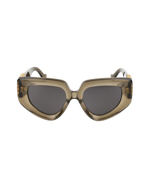 Loewe Gray Anagram Geometric Frame Sunglasses