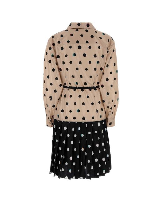 Fendi White Printed Silk Dress