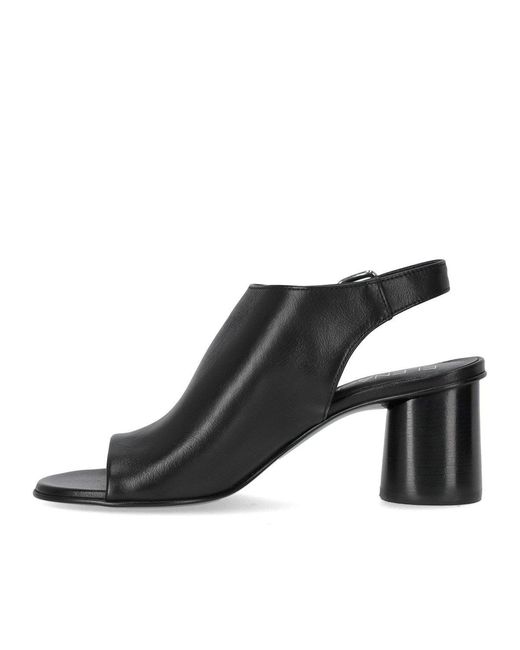 Elena Iachi Black Silk Heeled Sandal
