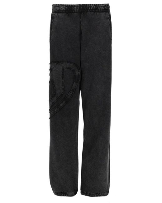 DIESEL Black Relaxed Elasticated Pants for men