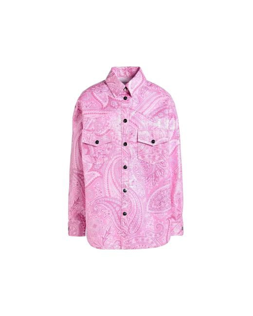 Etro Pink Nylon gedrucktes Hemd