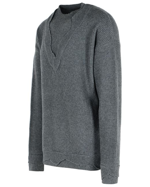 Laneus Gray Wool Blend Sweater