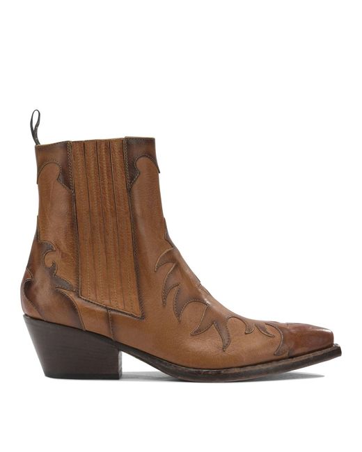 Sartore Leather Cowboy Boots Boots And Ankle Boots Brown