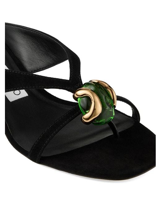 Jimmy Choo White Emeri Suede Leather Sandals