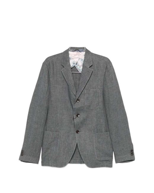 Etro Sakko Mit Aufgesetzter Tasche in Gray für Herren