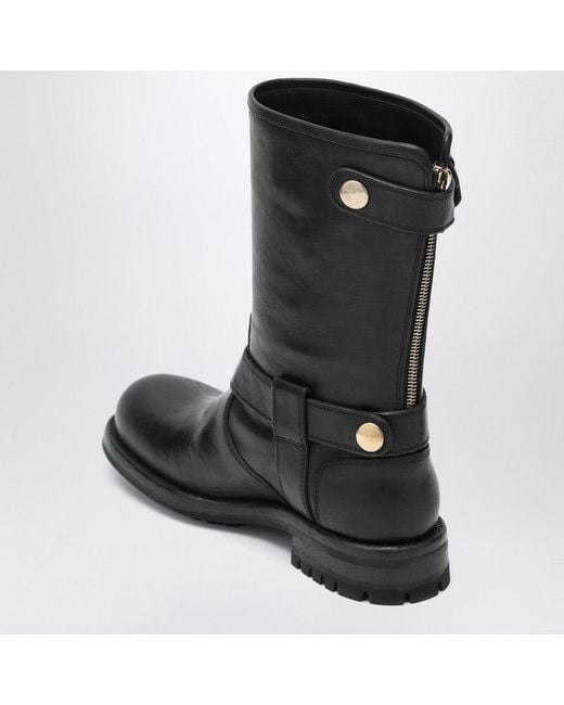 Dolce & Gabbana Black Leather Boot With Buckles