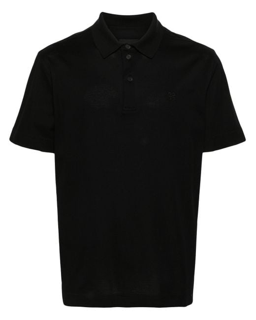 Givenchy Cotton Polo Shirt With Subtle Logo Embroidery in Black für Herren
