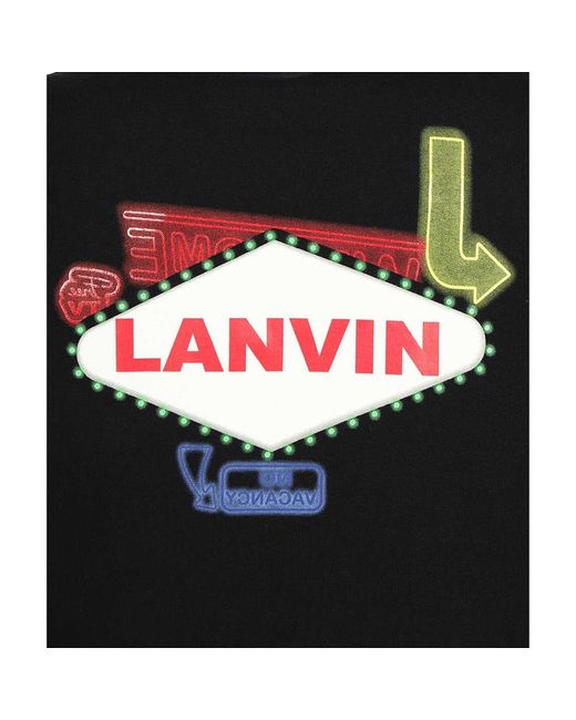 Lanvin Bedrukt Sweatshirt Met Capuchon in het Black voor heren