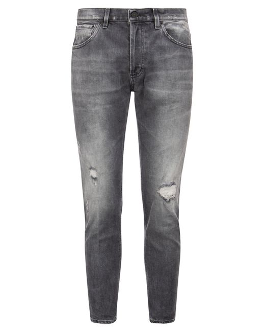 Dondup Brighton Karottenfit -Jeans mit Rissen in Gray für Herren